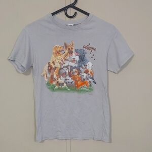 Vintage Dog T Shirt Grey Dogpile Puppy Tee Women's Size Small